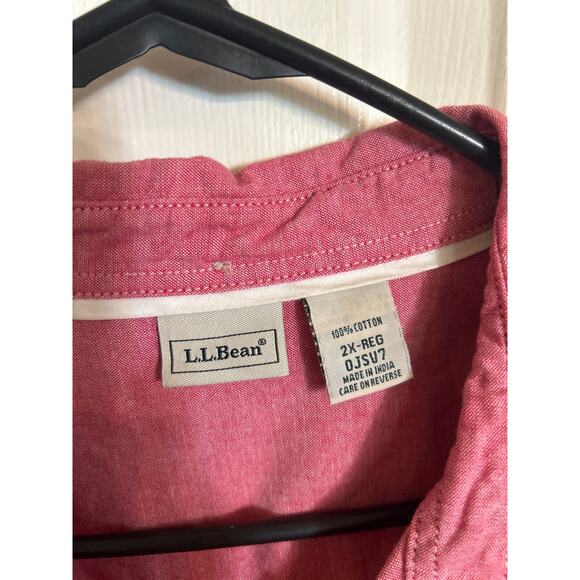 L.L. Bean Lot of 3 LS ButtonUpShirts Tan Plaid/Pink/Coral Size XXL - Picture 7 of 10